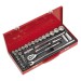 Sealey Socket Set 33pc 1/2Sq Drive Metric/Imperial
