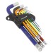 Sealey Ball-End Hex Key Set 9pc Long Colour-Coded Imperial