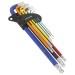 Sealey Ball-End Hex Key Set Extra Long 9pc Colour-Coded Imperial