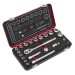 Sealey Socket Set 3/8\"Sq Drive 31pc - Premier Platinum Series