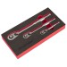 Sealey Ratchet Wrench Set 3pc Pear-Head Flip Reverse - Premier Platinum