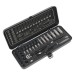 Sealey Socket Set 32pc 1/4\"Sq Drive 6pt WallDrive Metric Black Series