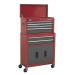 Sealey Topchest & Rollcab Combination 6 Drawer with Ball Bearing Runners - Red/Grey