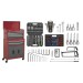 Sealey Tool Chest Combination 6 Drawer with Ball Bearing Runners - Red/Grey & 128pc Tool Kit