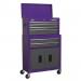 Sealey Topchest & Rollcab Combination 6 Drawer with Ball Bearing Runners - Purple/Grey