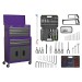 Sealey Topchest & Rollcab Combination 6 Drawer with Ball Bearing Runners - Purple/Grey & 128pc Tool Kit