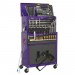 Sealey Topchest & Rollcab Combination 6 Drawer with Ball Bearing Runners - Purple/Grey & 128pc Tool Kit