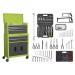 Sealey Topchest & Rollcab Combination 6 Drawer with Ball Bearing Runners - Hi-Viz Green/Grey & 128pc Tool Kit