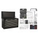 Sealey Topchest 5 Drawer with Ball Bearing Slides - Black & 230pc Tool Kit