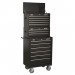 Sealey Topchest, Mid-Box & Roolcab 14 Drawer Stack - Black