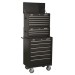 Sealey Topchest, Mid-Box & Roolcab 14 Drawer Stack - Black