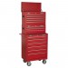Sealey Topchest, Mid-Box & Roolcab 14 Drawer Stack - Red