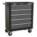 Sealey Rollcab 5 Drawer with Ball Bearing Runners - Black/Grey