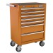Sealey Rollcab 7 Drawer with Ball Bearing Runners - Orange