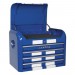 Sealey Topchest 4 Drawer Retro Style - Blue with White Stripe