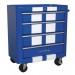 Sealey Rollcab 4 Drawer Retro Style- Blue with White Stripe