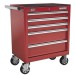 Sealey Rollcab 5 Drawer with Ball Bearing Runners - Red