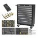 Sealey 8 Drawer Rollcab Ball Bearing Slides - Black/Grey with 136pc Tool Kit