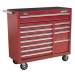 Sealey Rollcab 12 Drawer with Ball Bearing Runners Heavy-Duty - Red