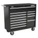 Sealey Rollcab 12 Drawer with Ball Bearing Runners Heavy-Duty - Black