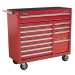 Sealey Rollcab 12 Drawer with Ball Bearing Runners Heavy-Duty - Red