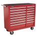 Sealey Rollcab 16 Drawer with Ball Bearing Runners Heavy-Duty - Red