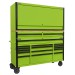Sealey 15 Drawer 1549mm Mobile Trolley with Wooden Worktop and Hutch and 2 Drawer Riser