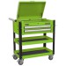 Sealey Heavy-Duty Mobile Tool & Parts Trolley 2 Drawers & Lockable Top - Hi-Vis Green