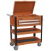 Sealey Heavy-Duty Mobile Tool & Parts Trolley 2 Drawers & Lockable Top - Orange