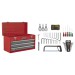 Sealey Portable Tool Chest 3 Drawer - Ball Bearing Runners - Red with 74pc Tool Kit