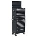 Sealey Topchest, Mid-Box & Rollcab Combination 14 Drawer with Ball Bearing Runners - Black