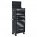 Sealey Topchest, Mid-Box & Rollcab Combination 14 Drawer with Ball Bearing Runners - Black