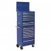 Sealey Topchest, Mid-Box & Rollcab Combination 14 Drawer with Ball Bearing Runners - Blue
