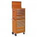 Sealey Topchest, Mid-Box & Rollcab Combination 14 Drawer with Ball Bearing Runners - Orange