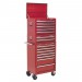 Sealey Topchest, Mid-Box & Rollcab Combination 14 Drawer with Ball Bearing Runners - Red