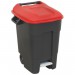 Sealey Refuse/Wheelie Bin with Foot Pedal 100ltr - Red