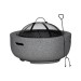 Sealey Dellonda Round MgO Fire Pit with BBQ Grill, 60cm, Safety Mesh Screen - Dark Grey