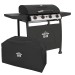 Sealey Dellonda 4 Burner Gas BBQ Grill with Piezo Ignition, Built-In Thermometer and Water Resistant PVC Cover, Black/St