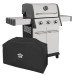 Sealey Dellonda 3 Burner Deluxe Gas BBQ Grill with Piezo Ignition and Water Resistant Oxford Style Cover, Stainless Stee