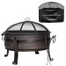 Sealey Dellonda 30\" Deluxe 2-in-1 Outdoor Fire Pit & Coffee Table, Antique Bronze Effect with Water-Resistant Drawstring