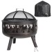 Sealey Dellonda Deluxe 24\" Fire Pit, Fireplace, Outdoor Patio Heater, Decoration Rings, Supplied with Cooking Grill, Saf