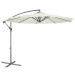 Sealey Dellonda 3m Banana Parasol/Umbrella for Garden, Patio with Crank Handle, 8 Ribs and Cover, Cream Canopy