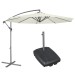 Sealey Dellonda 3m Banana Parasol/Umbrella, Cover and Base Bundle, 8 Rib, Crank Handle, Cream Canopy