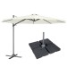 Sealey Dellonda 3m Cantilever Parasol/Umbrella, Cover and Base Bundle, 8 Rib, Crank Handle, 360 Rotation, 60 Tilt, Cr