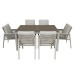 Sealey Dellonda Fusion 7 Piece Outdoor Dining Set with Weatherproof Aluminium Frame, Light Grey