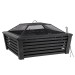 Sealey Dellonda 35\" Square Outdoor Fire Pit, Black