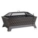Sealey Dellonda 35\" Rectangular Outdoor Fire Pit, Antique Bronze Effect