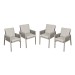 Sealey Dellonda Fusion Garden/Patio Aluminium Dining Chair with Armrests, Set of 4, Light Grey - DG50