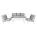 Sealey Dellonda Kyoto 4 Piece Aluminium Outdoor Garden Sofa Arm Chair Coffee Table Set