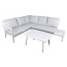 Sealey Dellonda Kyoto White 3 Piece Outdoor Garden Corner Sofa & Coffee Table Set